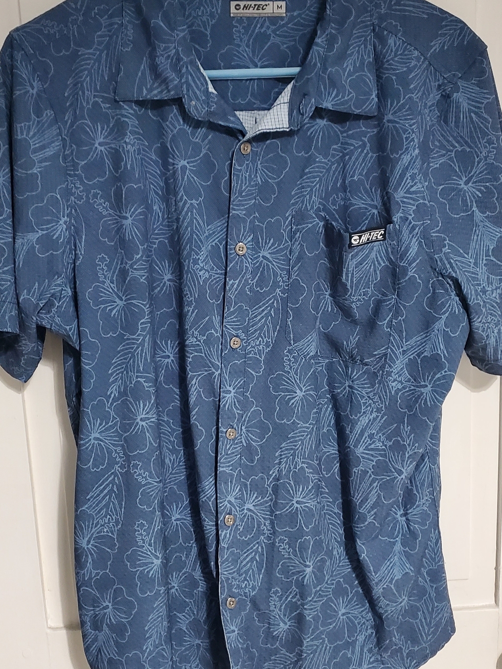 Hi-Tec Navy Blue Floral Short-Sleeve Button-Up Shirt